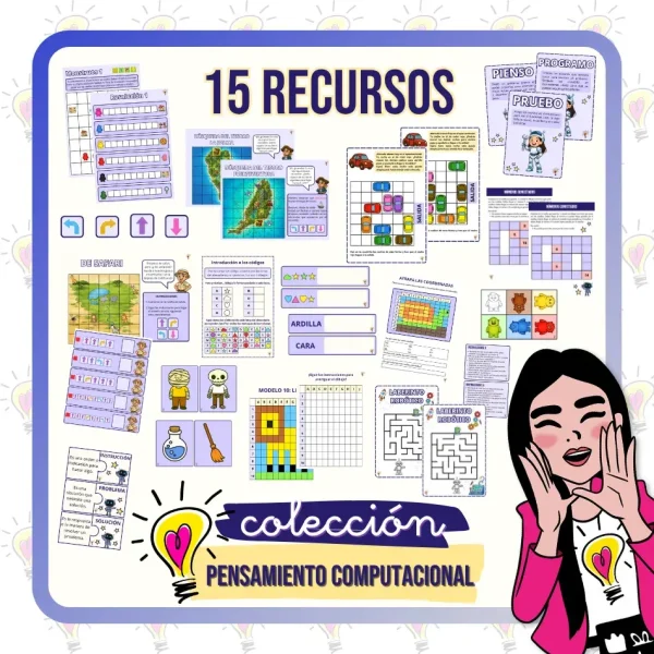 Colección Pensamiento Computacional para Primaria | 15 Recursos imprimibles - Juegos y Juguetes para Despertar la Imaginación de los Pequeños