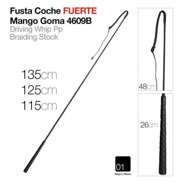 FUSTA COCHE FUERTE MANGO GOMA 4609B NEGRO - Deporte y Outdoor al Mejor Precio del Mercado