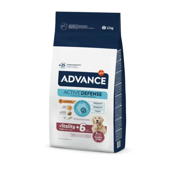Advance Active Defense Maxi Senior Vitality Pollo y Arroz pienso para perros - Amigos Animal – Creando la mejor vida para tu mascota