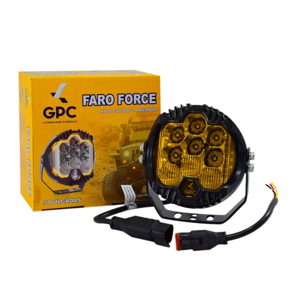 Faro Neblinero Redondo Alta Potencia Off Road Force 5" 12/24v 50w Amarillo Contorno Amarillo GPC - Equipa Tu Caja de Herramientas – Rebajas en Manuales y Eléctricas