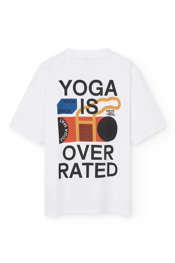 Nwhr Yoga Is Over Rated T-Shirt White - Complementa tu estilo – Ofertas por tiempo limitado