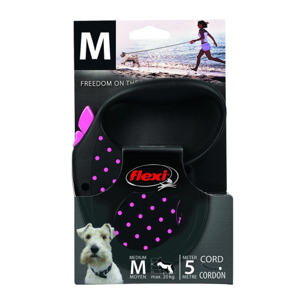 Flexi Color Dots M Cordon Rosado 5m 20Kg - Tu Mundo Pet – Descuentos en Juguetes, Camas y Accesorios