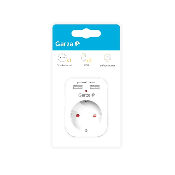 Adaptador Con 1 Toma Schuko + 2 Puertos Usb - Ideas de Regalos Sostenibles: Juguetes de Madera y Bazar Ecológico