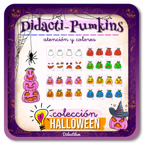 Juego de atención y colores con Didacti-Calabazas | Recursos Halloween - Juegos y Juguetes para Despertar la Imaginación de los Pequeños