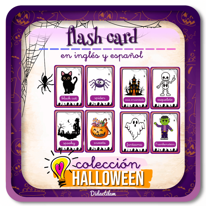 Flash Cards Halloween en Inglés y Español - Juegos y Juguetes para Despertar la Imaginación de los Pequeños Flash Cards Halloween en Inglés y Español - Juegos y Juguetes para Despertar la Imaginación de los Pequeños