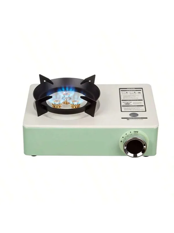 Estufa de Gas Portátil para Camping con 3 Quemadores | Mini Cocina de Gas Butano/Propano con Perilla Antideslizante y Cuerpo Reforzado | Ideal para Acampar, Picnic y Cocina Exterior - Deporte y Outdoo
