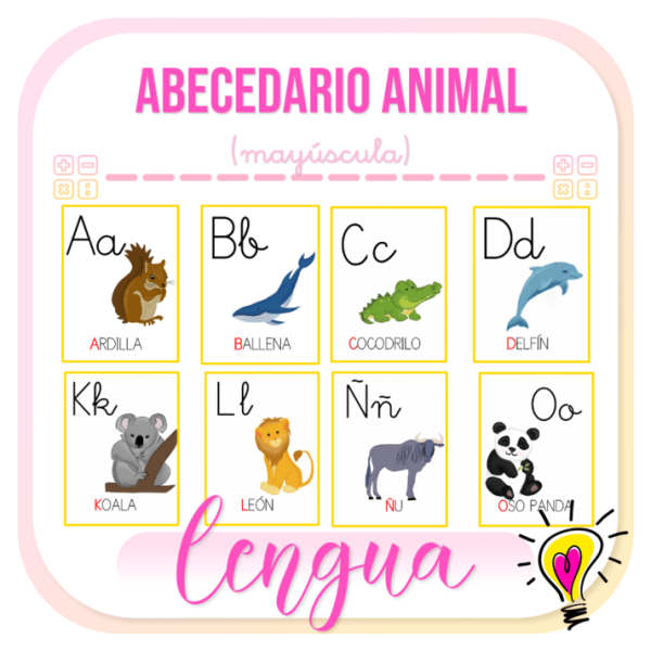 Abecedario de animales en mayúscula - Juegos y Juguetes para Despertar la Imaginación de los Pequeños