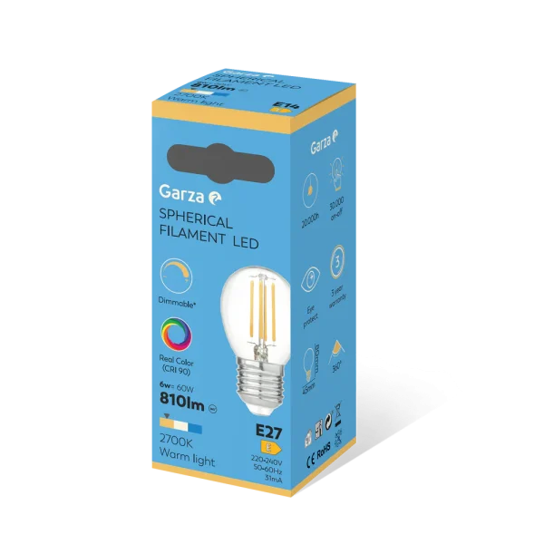 Bombilla Led Filamento Clear P45 E27 Regulable Cri90 - Ideas de Regalos Sostenibles: Juguetes de Madera y Bazar Ecológico