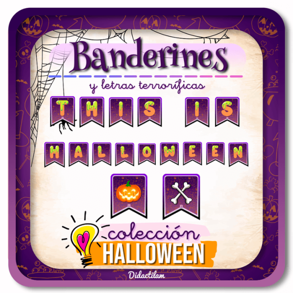 Banderines de Halloween para decorar la casa o el aula - Juegos y Juguetes para Despertar la Imaginación de los Pequeños
