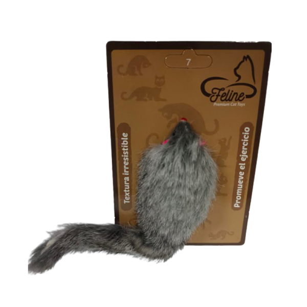 Feline Juguete Raton Piel de Conejo – Gris - Tu Mundo Pet – Descuentos en Juguetes, Camas y Accesorios