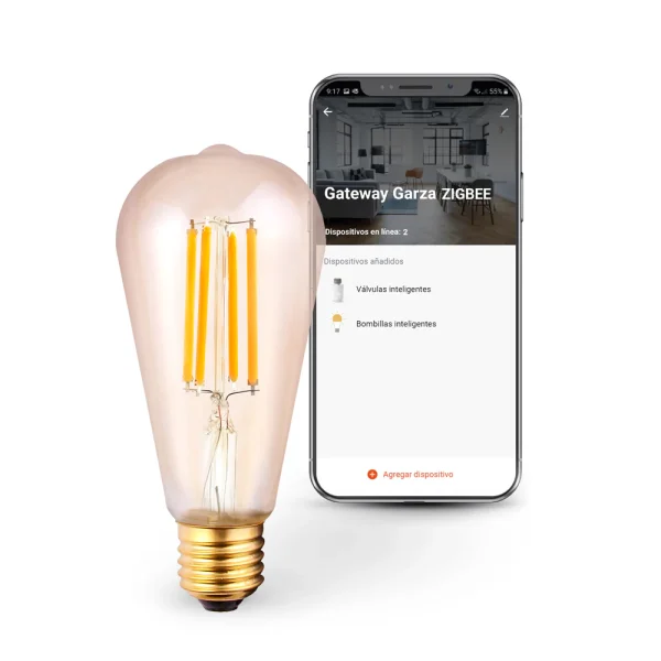 Bombilla Zigbee Filamento Pera St64 Cct E27 - Ideas de Regalos Sostenibles: Juguetes de Madera y Bazar Ecológico