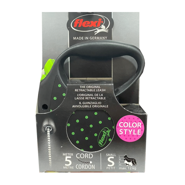 Flexi Color Dots S Cordon Verde 5m 12Kg - Tu Mundo Pet – Descuentos en Juguetes, Camas y Accesorios