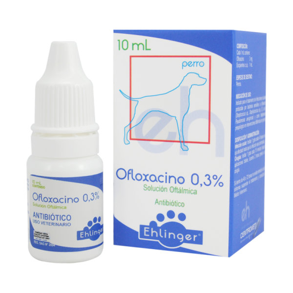 Ehlinger Ofloxacino 0.3% Solución Oftálmica -10ml (RECETA REQUERIDA) - Tu Mundo Pet – Descuentos en Juguetes, Camas y Accesorios