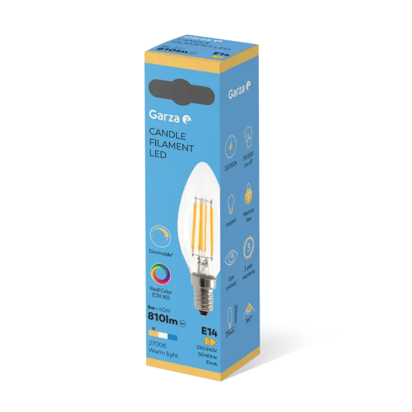 Bombilla Led Filamento Clear Vela Regulable Cri90 C37 - Ideas de Regalos Sostenibles: Juguetes de Madera y Bazar Ecológico
