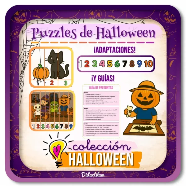 Puzzles de Halloween Terroríficos: Introducción a las Regletas Cuisenaire - Juegos y Juguetes para Despertar la Imaginación de los Pequeños