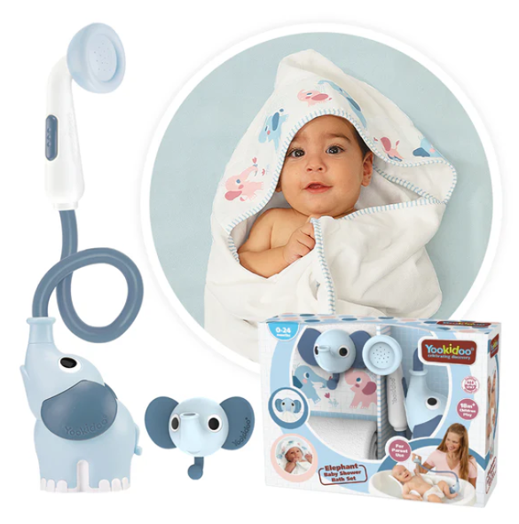 Set De Baño Para Baby Shower Con Diseño De Elefante Yookidoo - Tu tienda especializada en bebés y maternidad online